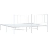 Metalni okvir za krevet s uzglavljem bijeli 180x200 cm | shoptok.hr