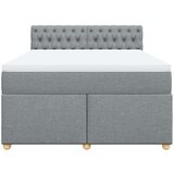  Krevet box spring s madracem svjetlosivi 140x200 cm od tkanine | shoptok.hr