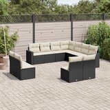 vidaXL 11-dijelni set vrtnih sofa od poliratana s jastucima crni | shoptok.hr
