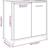 vidaXL Omarica za umivalnik artisan hrast 60x33x60 cm inž. les | Shoptok.si