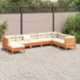  8-dijelni set vrtnih sofa s jastucima voštano smeđi od borovine | shoptok.hr