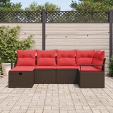  Sjedeća garnitura za vrt 6 kom. Smeđa poliratan 232 x 122 x 85 cm | Shoptok.si