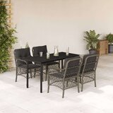  5-dijelni vrtni blagovaonski set sivi od poliratana | shoptok.hr