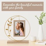 ARESVRGO dvostranski vrtljiv 360° vintage zlat okvir za fotografije 10 × 15 cm | Shoptok.si