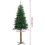  Tanko božićno drvce s pravim drvom i šiškama zeleno 210 cm PVC | Eponuda.com