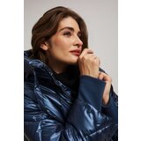 Marisse Navy Blue Metallic Quilted Jacket | ePonuda.com