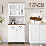  Kuhinjski ormarić bife 2 ladice 2 pretinca za ormar klasični dizajn bijela+tamnosmeđa 76 x 38 x 182 cm | shoptok.hr