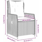  Vrtni set za objed s jastukom 7 pcs Crna Poli ratan | shoptok.hr