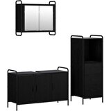  Set ormarića za kupaonicu 3 kom. Crni hrast 40 x 36 x 109 5 cm - Crni hrast Ormarić ispod sudopera (3 vrata) + viseći ormarić + | shoptok.hr