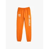 Koton Jogger Sweatpants with Print Detail, Tie Waist and Pocket