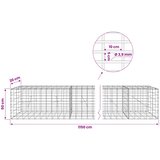  Gabion s žicom debljine 3,5 mm i mrežom 5x10 cm 1150x20x50 cm | shoptok.hr