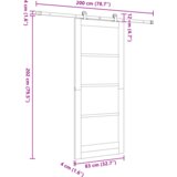 vidaXL klizna vrata s hardverom 'ORKDAL'od čvrstog bora | shoptok.hr