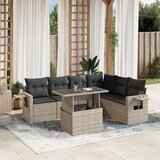 vidaXL 7-dijelni set vrtnih sofa svjetlosivi od poliratana | shoptok.hr