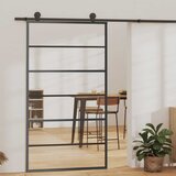  Klizna vrata od stakla ESG i aluminija 102 x 205 cm crna | shoptok.hr