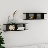 Maison Chic 2 kosi Stenske Police - Viseče police črna 75x18x20 cm inž. les, (21793950) | Shoptok.si