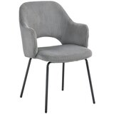 Nesta Jedilni stol, rebrasta prevleka, školjkasta oblika, kovinske noge, oblazinjeno sedišče, siv, (5000493889) | Shoptok.si