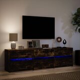  ormarić s LED svjetlima boja hrasta 180x34x50 cm drveni | shoptok.hr