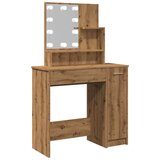 vidaXL Toaletni stol s LED-om Artisan hrast 86,5x35x136 cm | shoptok.hr