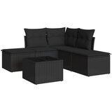  6-dijelni set vrtnih sofa s jastucima crni od poliratana | shoptok.hr
