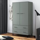 vidaXL Garderobna omara siva 90x55x172,5 cm trden les OSLO Cene