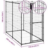 vidaXL Vanjski kavez za pse s krovom čelični 110 x 220 x 180 cm | shoptok.hr