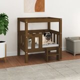 vidaXL Pasja postelja medeno rjava 65,5x43x70 cm trdna borovina | Shoptok.si