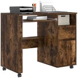  Stol s kotačićima s ladicama Dimljeni hrast 91 x 50 x 77 cm | shoptok.hr