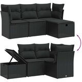  4-dijelni set vrtnih sofa od poliratana s jastucima crni | shoptok.hr