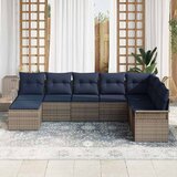  Sjedeća garnitura za vrt 8 pcs Siva i tamnoplava Poli ratan | shoptok.hr