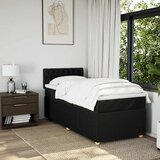  Krevet s oprugama i madracem crni 100 x 200 cm od tkanine | shoptok.hr