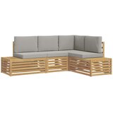 vidaXL Zunanja garnitura za sedenje 4 Kos Bela in svetlo siva, (5000272959) | Shoptok.si