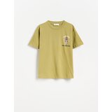 Reserved Pamučna majica s printom - zelena | shoptok.hr