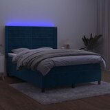  box spring s madracem LED tamnoplavi 140x190 cm baršun | shoptok.hr