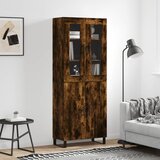 vidaXL Visoka komoda dimljeni hrast 69 5x34x180 cm konstruiranog drva Cijene