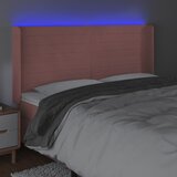 LED uzglavlje ružičasto 183x16x118/128 cm baršunasto | shoptok.hr