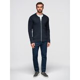 Ombre Men's smooth zip sweater - navy blue | shoptok.hr