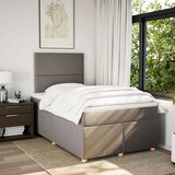 vidaXL Krevet s oprugama i madracem smeđesivi 120 x 190 cm od tkanine | shoptok.hr