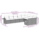  9-dijelni set vrtnih sofa od poliratana s jastucima svjetlosivi | shoptok.hr