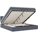 Otomanski posteljni okvir z vzmetnico temno siv 180x200cm žamet | Shoptok.si