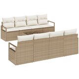vidaXL 9-dijelni vrtni set sofu s jastučićima Bež poli ratan, 2-sjedalna vrtna sofa s jastučićima Bež poli ratan Cijene