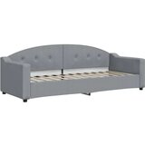  Izvlečna dnevna postelja s predali svetlo siva 80x200 cm blago | Shoptok.si