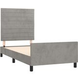  Posteljni okvir z vzglavjem svetlo siv 90x200 cm žamet, (20902529) | Shoptok.si