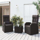  Sedežna garnitura 3-delna črn poli ratan in jeklo | Shoptok.si