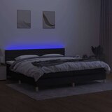  Box spring postelja z vzmetnico LED črna 200x200 cm blago, (20892925) | Shoptok.si