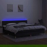  Krevet box spring s madracem LED crni 200x200 cm od tkanine | shoptok.hr