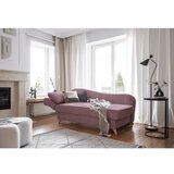 Miuform Prašno rožnat ležalnik iz rebrastega žameta (levi kot) Chic Charlotte – | Shoptok.si