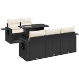 vidaXL 6-dijelni set vrtnih sofa s jastucima crni od poliratana | shoptok.hr