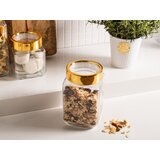 Altom design kvadratna staklena posuda sa zlatnim poklopcem 1000ml | shoptok.hr