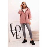 Kesi Włoski Women's quilted jacket with a hood dark pink Cene