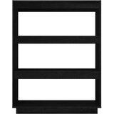 Ormarić za knjige / pregrada crni 80x35x103 cm od borovine | shoptok.hr
